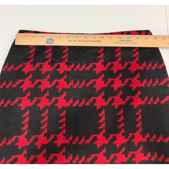 Talbots Petites Women's Black Red Houndstooth Wool Blend Skirt Lined Size 10 P - Picture 7 of 10